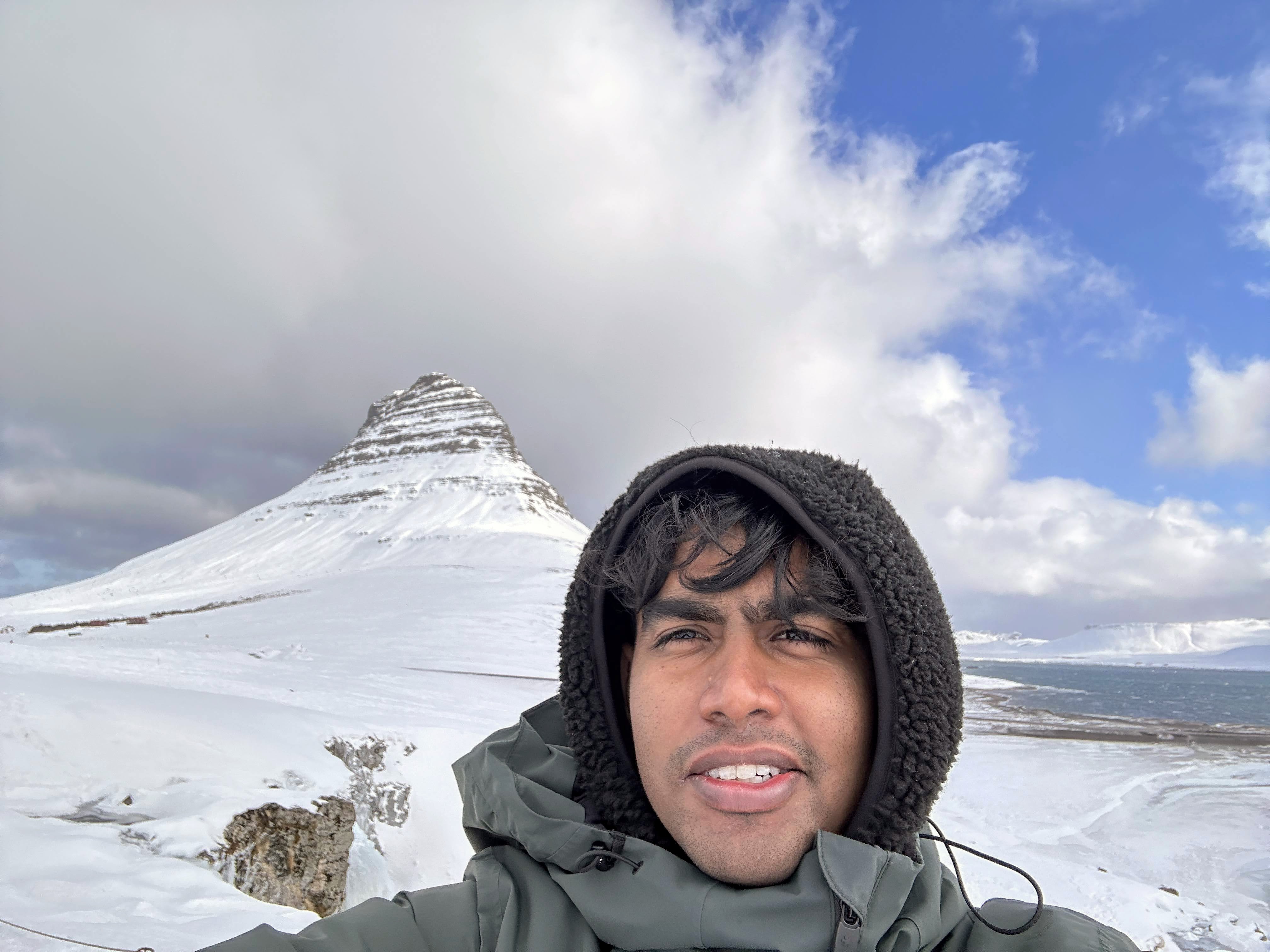 Portrait of the Alpha One founder in a snowy mountain landscape